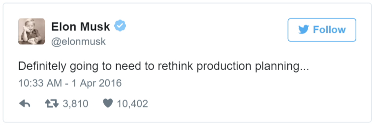 Elon Musk is rethinking production planning 