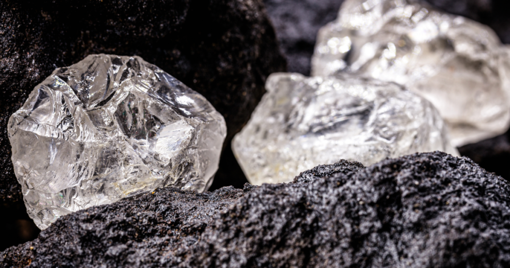 An image showing the crucial commodity lithium. Transparent white rocks. 