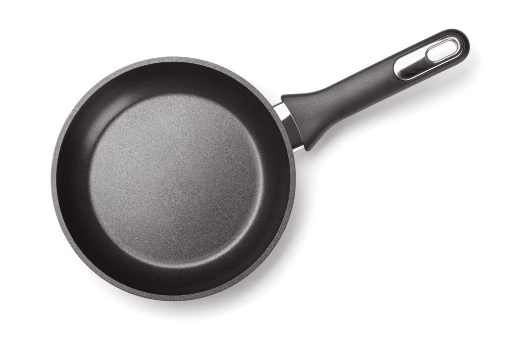 An image of a non-stick frying pan representing the crucial commodity to PFAS.