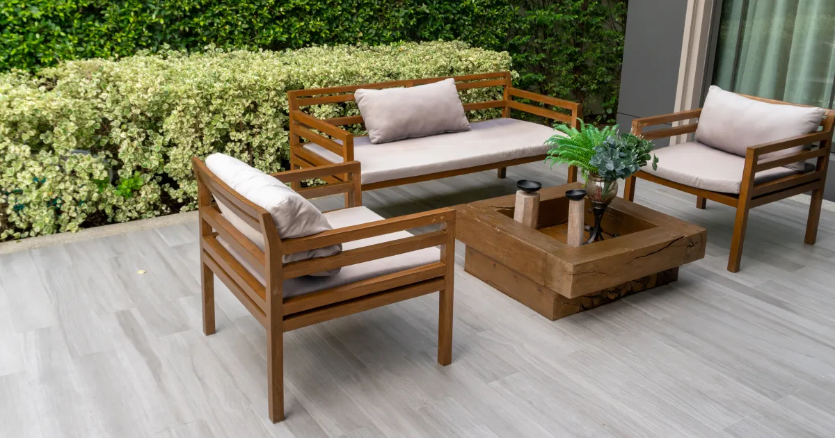 A photo of patio furniture 