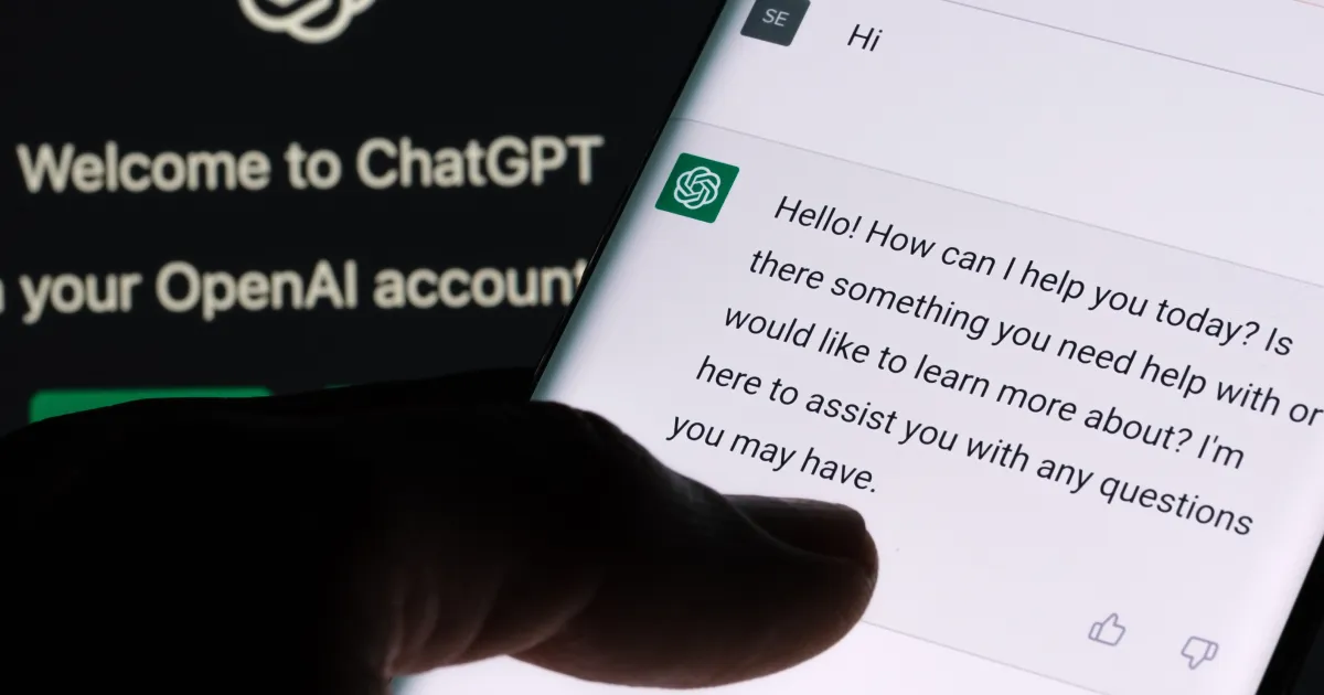 An image of someone using ChatGPT on their phone 