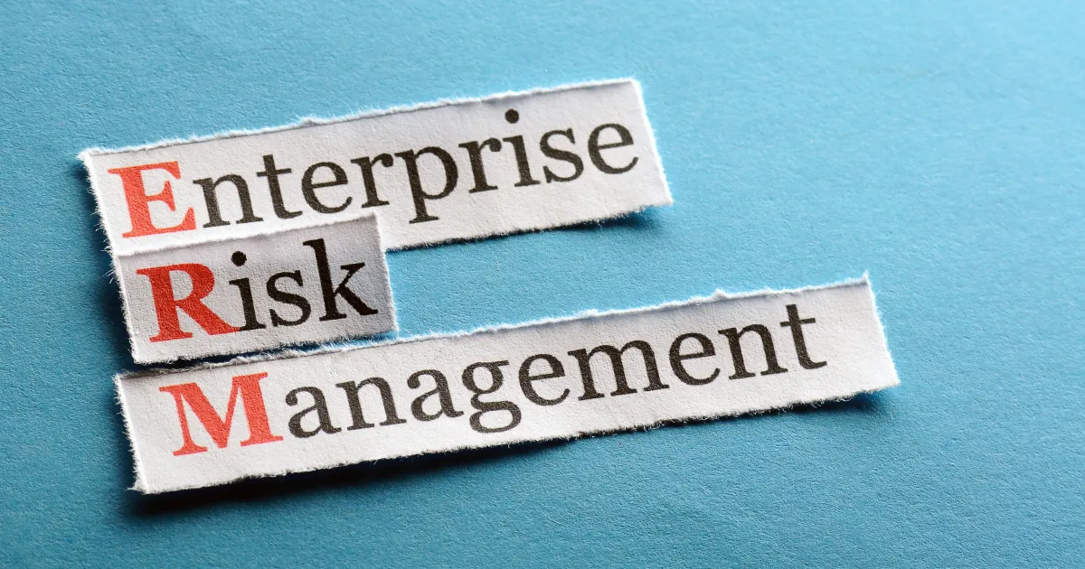 Newspaper clippings of the words "enterprise risk management"