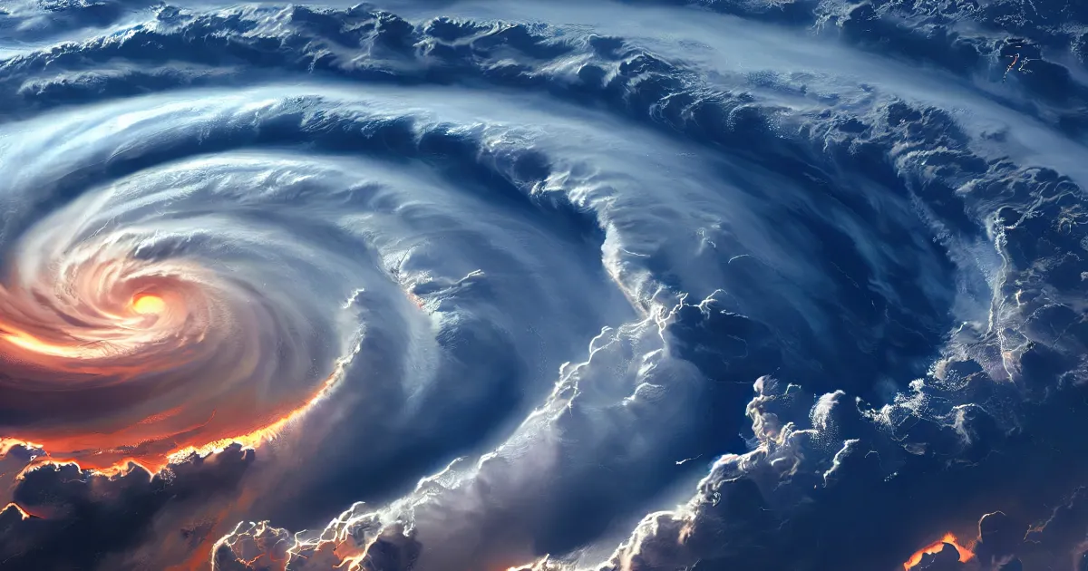 Photo of a hurricane from above